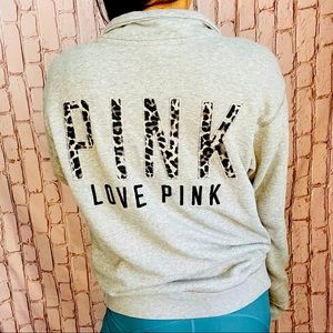 Pink half zip sweater